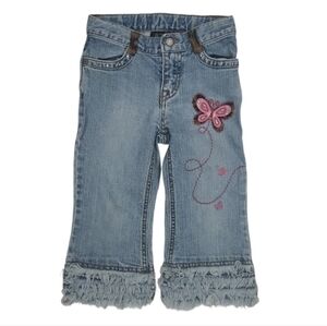 Toddlers Jeans with Cheeta and Rhinestone Accents Size‎ 2T